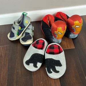 Plae shoes and slippers, boys size 11.5